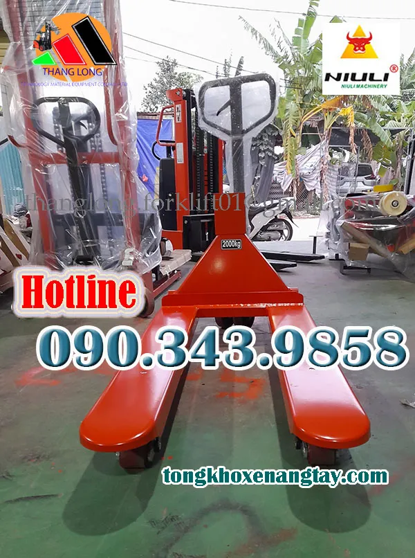 Xe Nâng Tay Gắn Cân điện Tử 2 Tấn Niuli