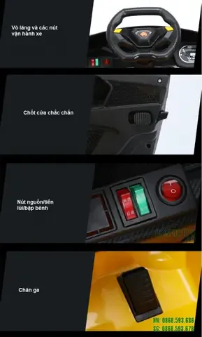 Một chiếc xe ô tô điện đồ chơi trẻ em màu đỏ, mô hình xe ô tô siêu trọng thu nhỏ