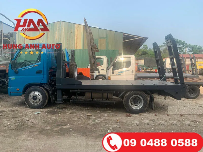 Xe tải Phooc nâng đầu chở máy công trình FOTON THACO OLLIN 500