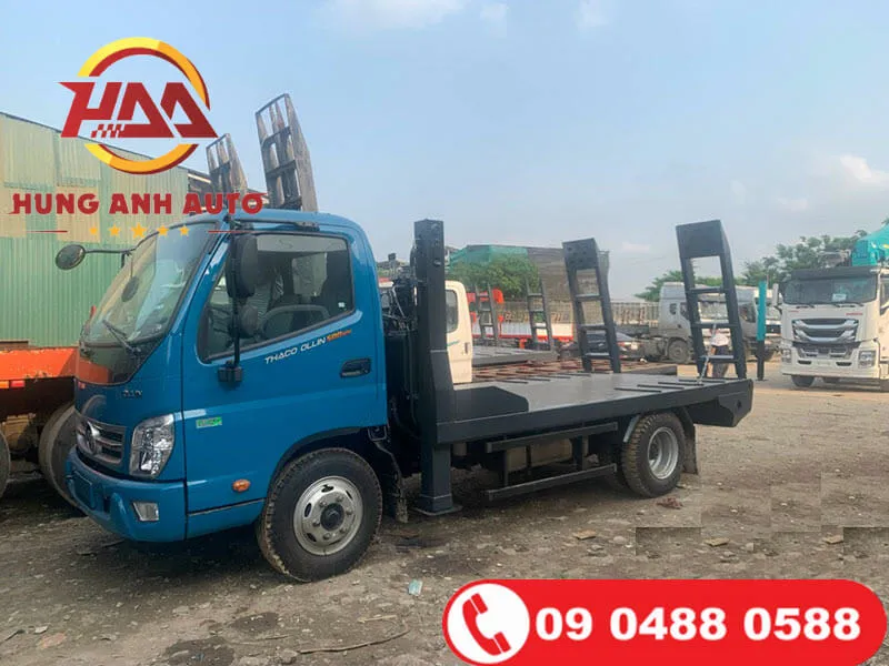 Xe tải Phooc nâng đầu chở máy công trình FOTON THACO OLLIN 500