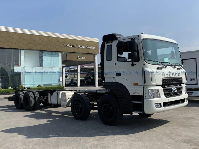 Xe Tải 4 Chân Hyundai HD320 Thùng Lửng 19 Tấn Thùng Dài 12m2