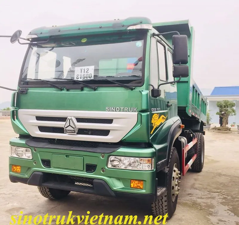 Toàn cảnh xe tải ben Howo 8 tấn với thiết kế thùng dài, cân đối