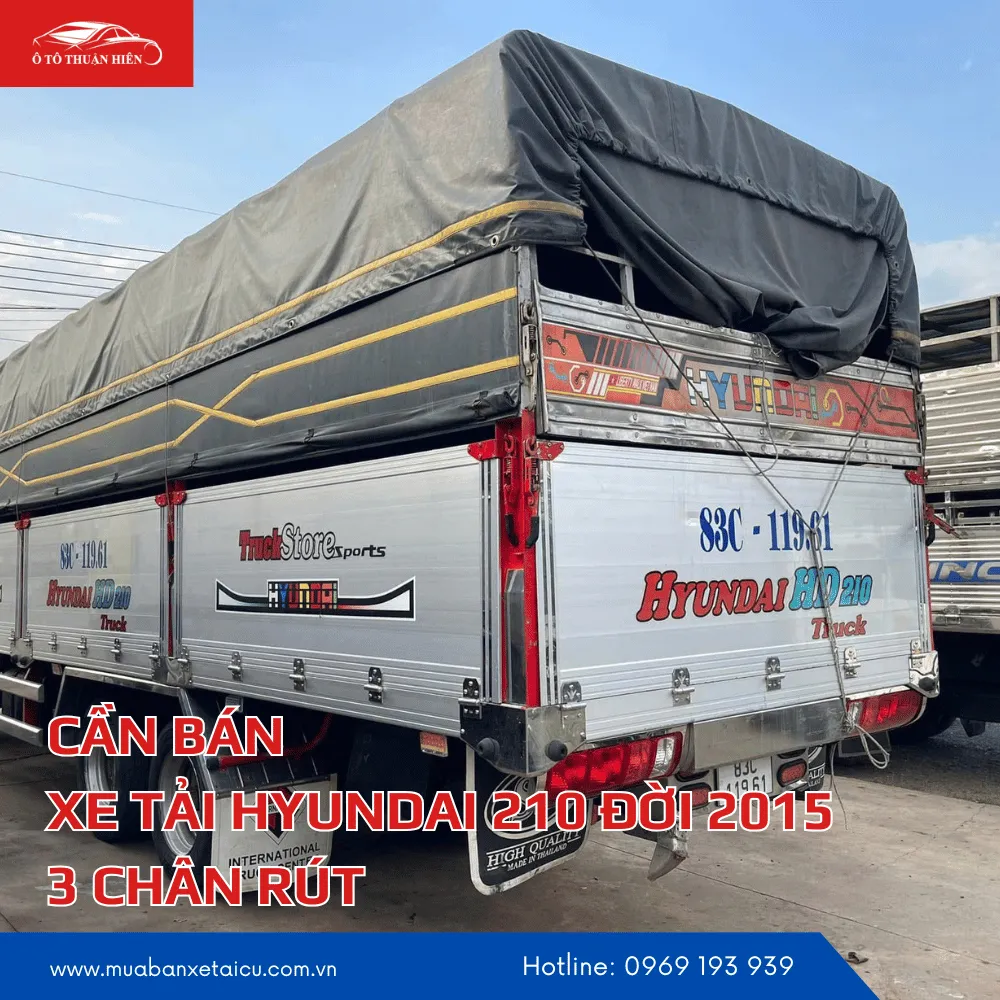 Thùng xe và lốp dự phòng của xe tải cũ Hyundai 210 đời 2015