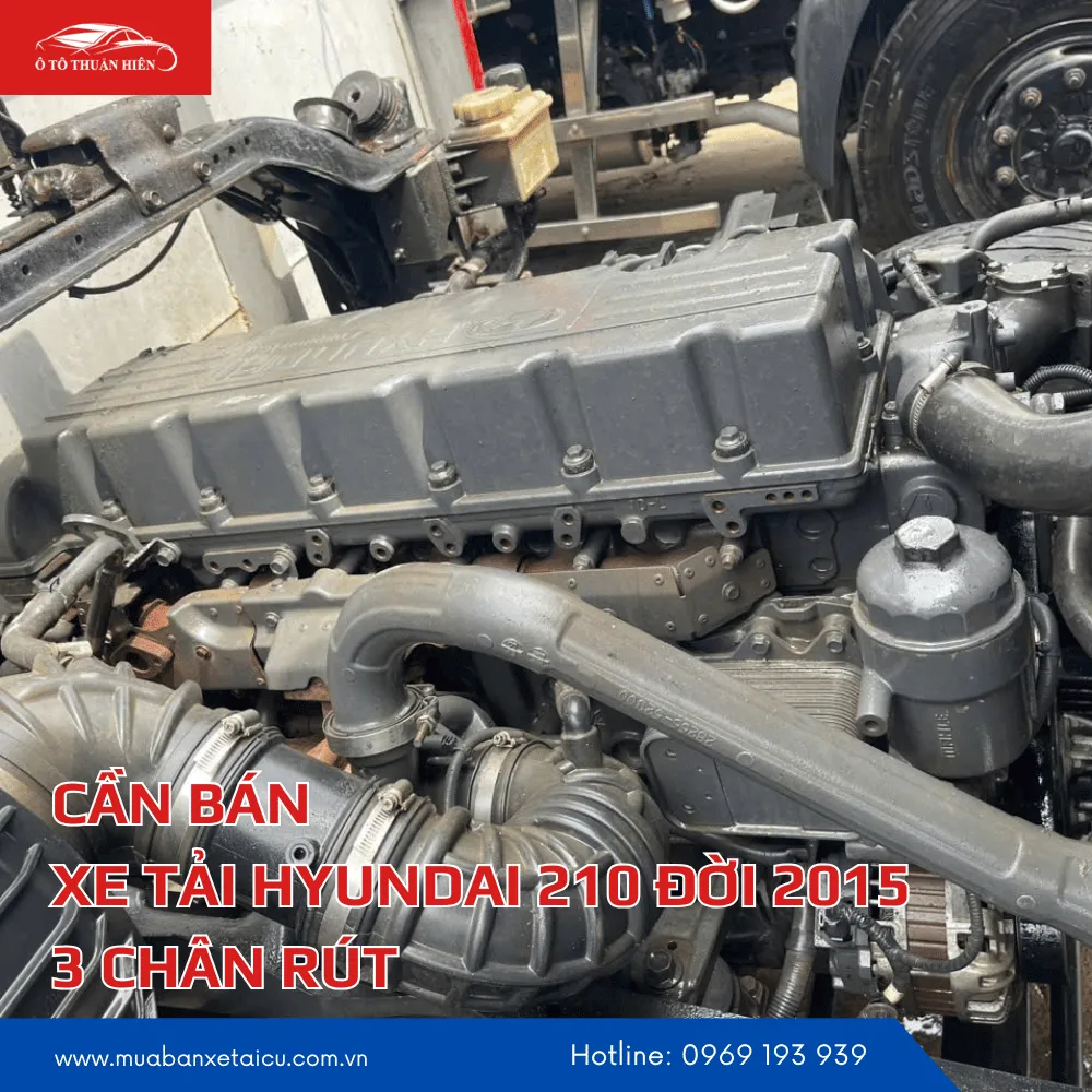 Đuôi xe tải cũ Hyundai 210 đời 2015 3 chân rút