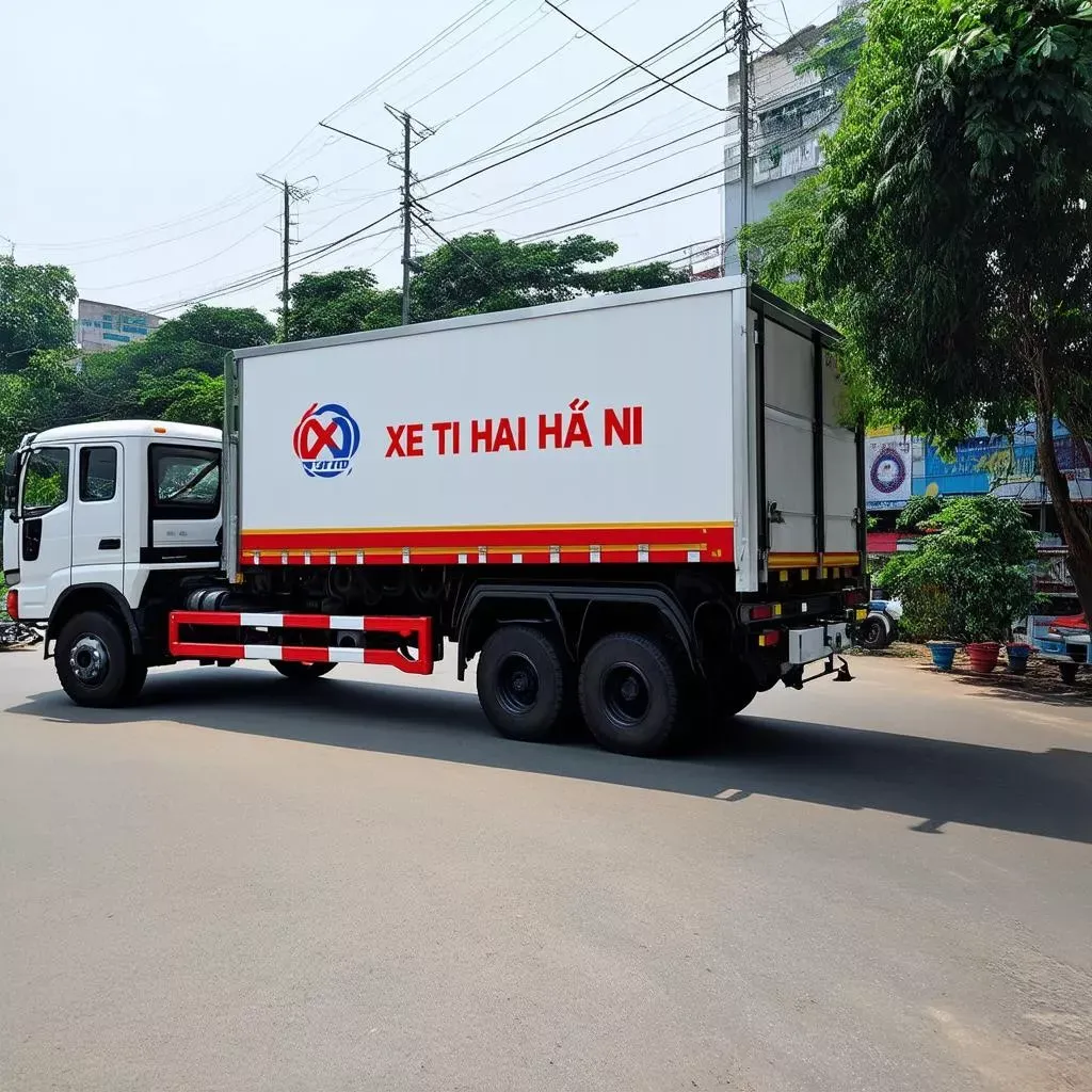 Logo và thông tin liên hệ của Xe Tải Hà Nội, chuyên nâng cấp âm thanh xe tải