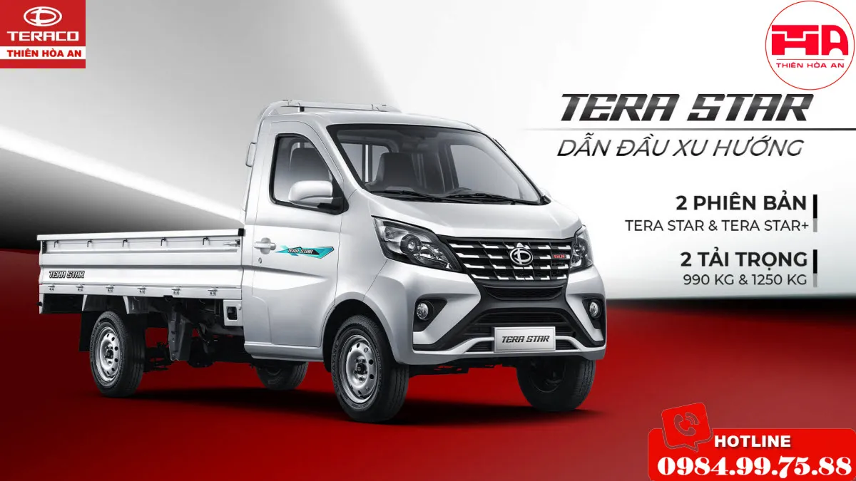 Xe tải Tera Star 990kg và 1.25 tấn thế hệ mới
