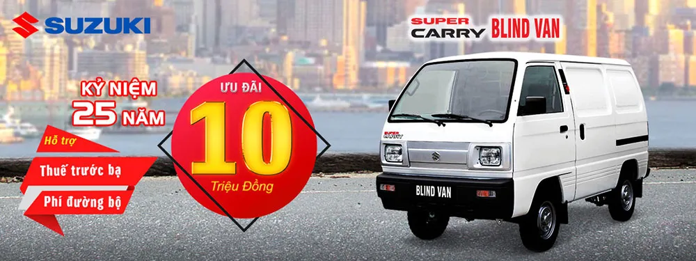 Xe tải van Suzuki 580kg với thiết kế thùng kín