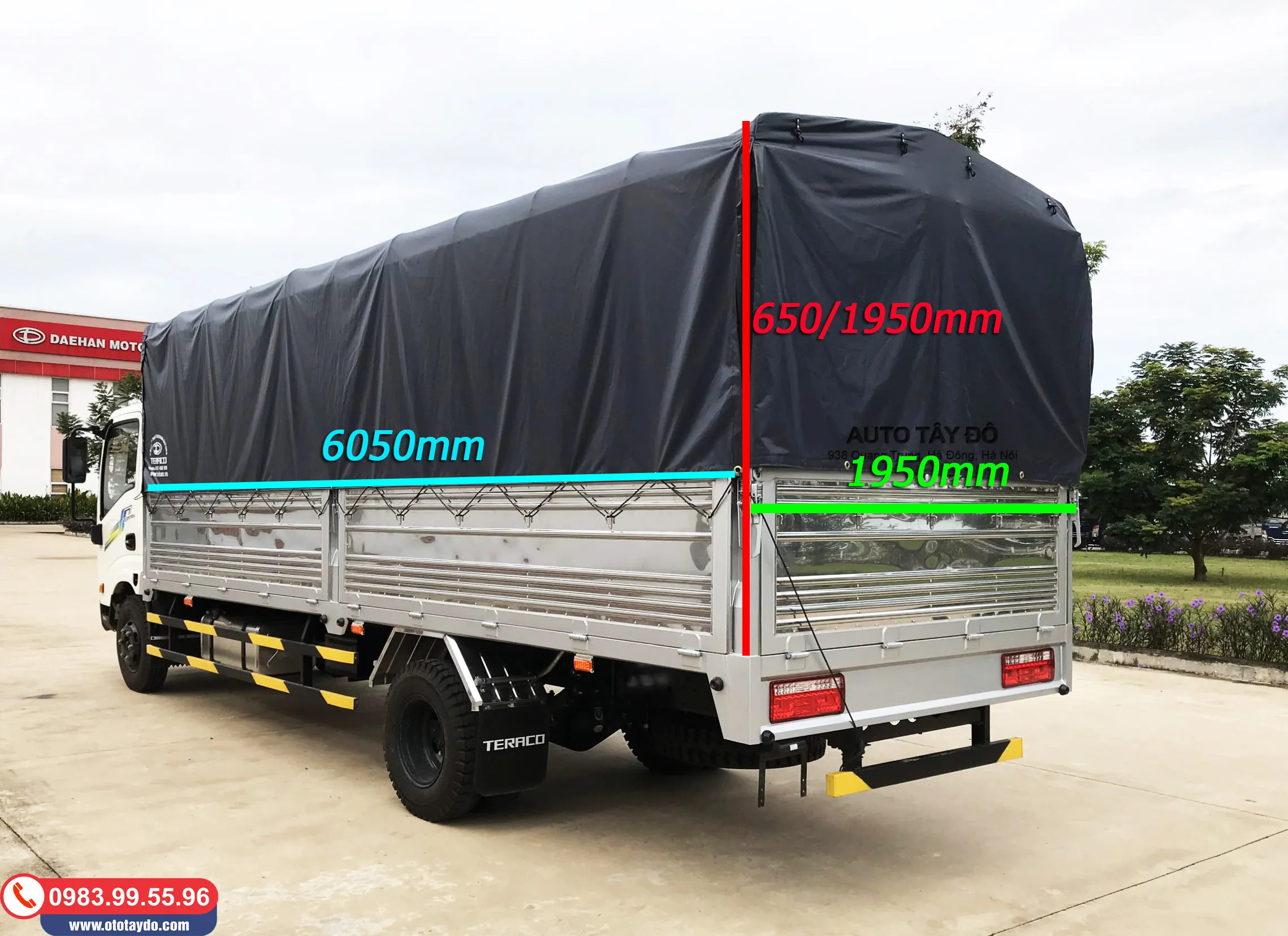 xe tải teraco 190sl thùng mui bạt