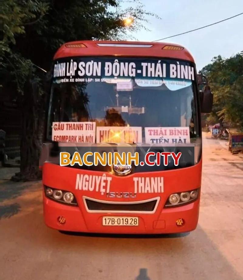Nhà xe Nguyệt Thanh: Tiền Hải - Thái Bình - Bắc Ninh - Bắc Giang - Sơn Động - Đình Lập (Lạng Sơn)