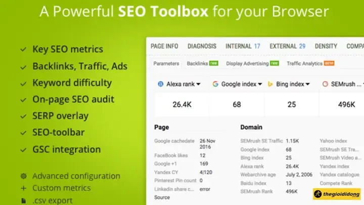 Thanh công cụ hỗ trợ người thiết kế mô hình 3D (Ví dụ: Seoquake)