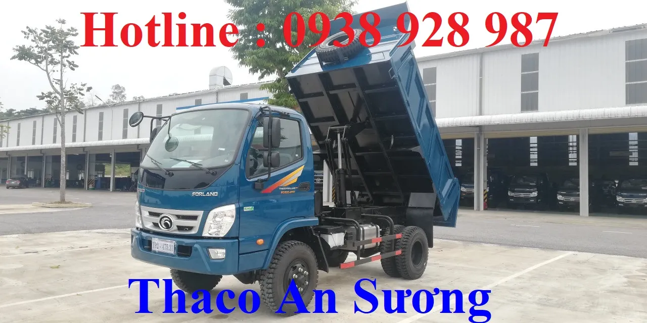 Đầu cabin hiện đại của xe ben Thaco 5 tấn FD500.E4 với mặt ca lăng lớn và hệ thống đèn pha