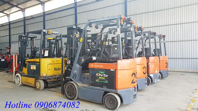 Kho bãi xe nâng hàng nhập khẩu thực tế