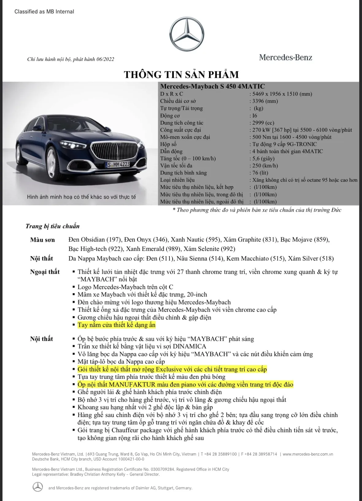 Thông số kỹ thuật Mercedes-Maybach S450 4Matic 2025