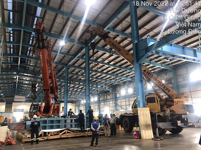 Thi công cơ giới tại công trình Hải Dương