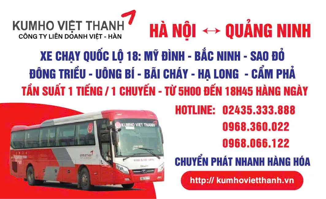 Xe khách Kumho Việt Thanh tại bến Mỹ Đình